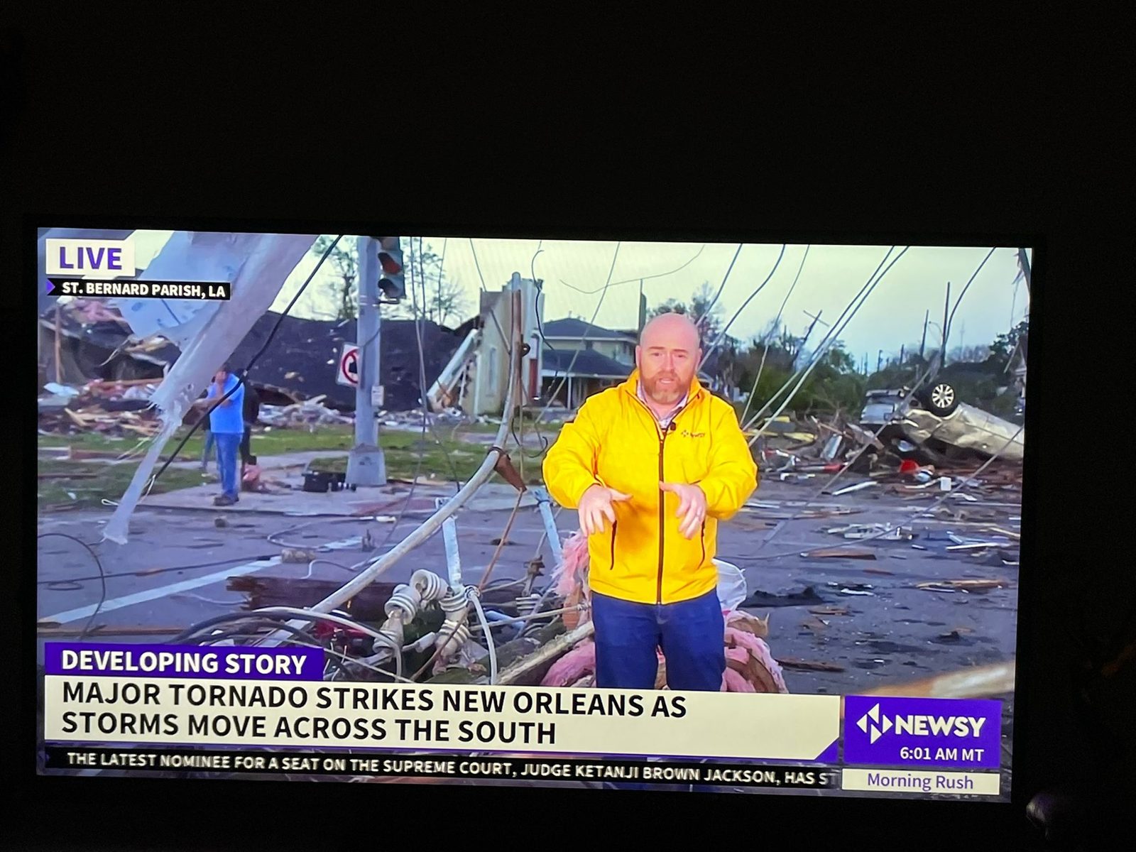 Scott Withers live from a tornado-damaged neighborhood